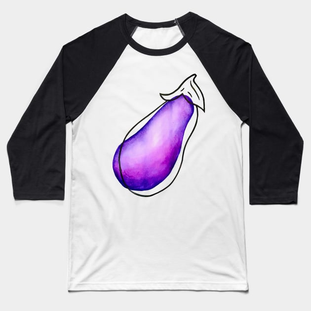 Aubergine Baseball T-Shirt by chloeklbennett